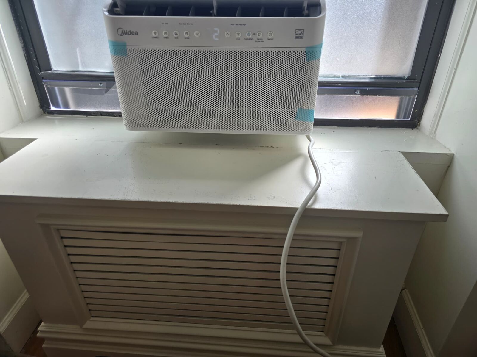 Frosted plexiglass AC installation 2