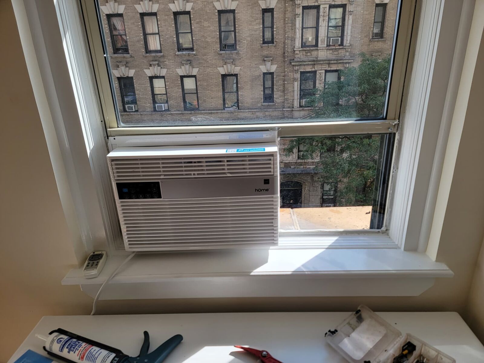 Clear plexiglass AC installation 8
