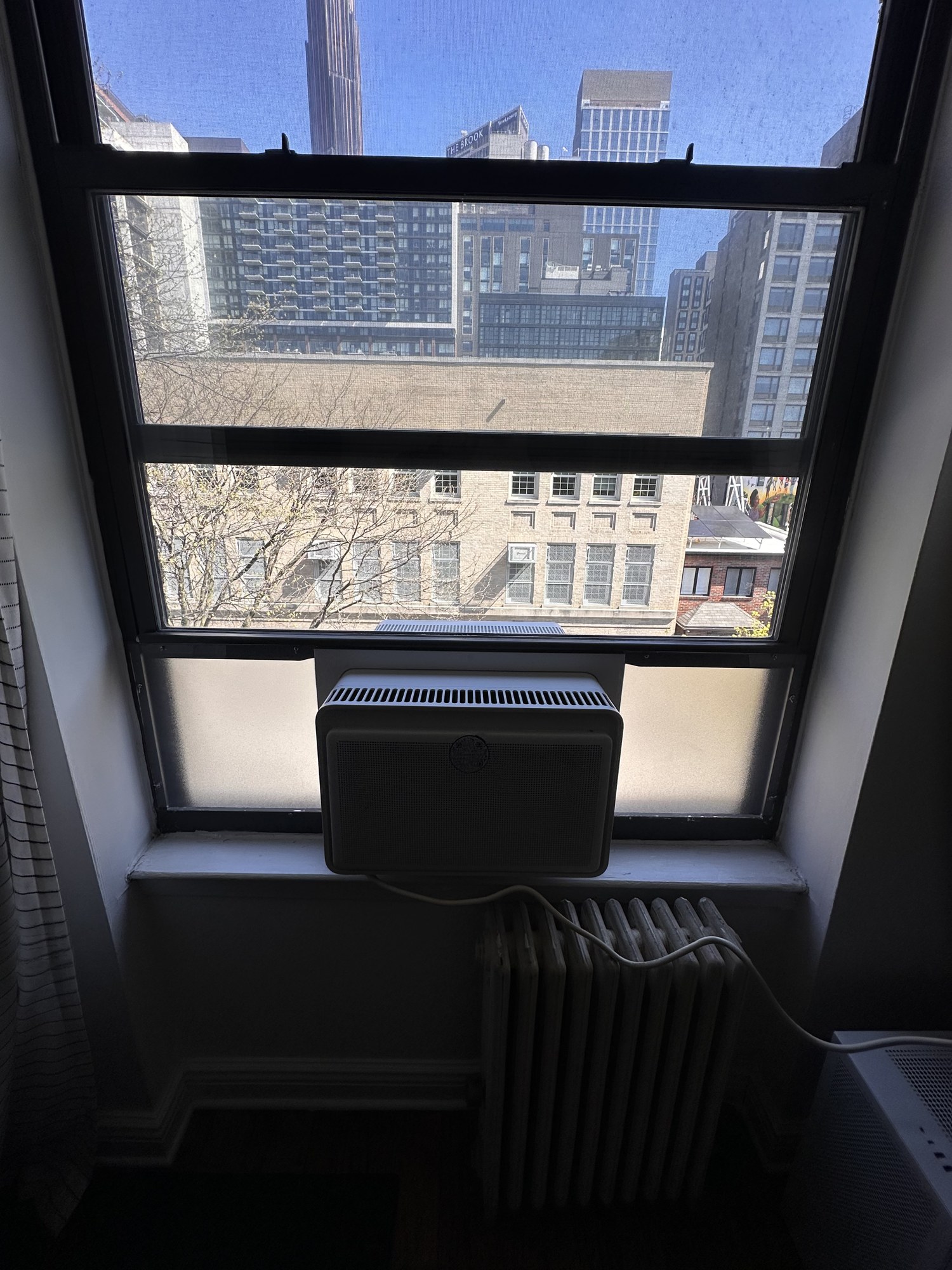 Window AC installation frosted side panels